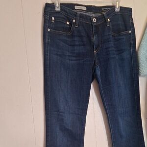 AG Adriano Goldschmied Dark Blue Straight Leg Jeans